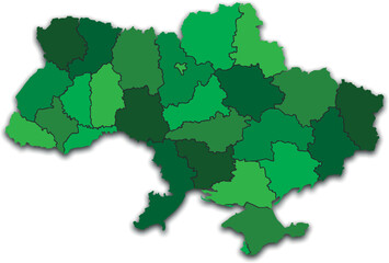 UKRAINE MAP WITH ITS PROVINCES AND POLITICAL ADMINISTRATIVE DIVISIONS