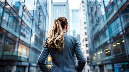Fototapeta premium Stylish Businesswoman Walking in the City