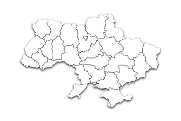 UKRAINE MAP WITH ITS PROVINCES AND POLITICAL ADMINISTRATIVE DIVISIONS