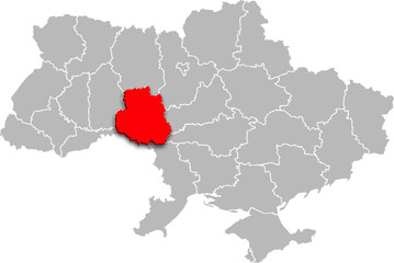 vinnytsia map PROVINCE of UKRAINE 3d isometric map