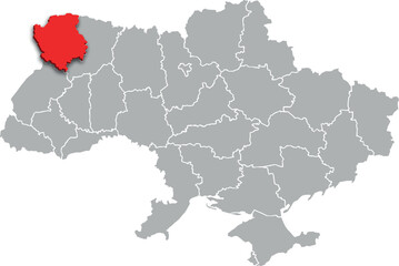 Obraz premium volyn map PROVINCE of UKRAINE 3d isometric map