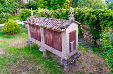 View of granary in Allariz, a town and municipality in the province of Ourense, in the autonomous...