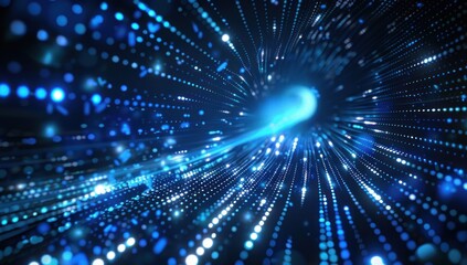 Obraz premium Abstract Blue Lights Tunnel