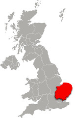 east of england map ADMINISTRATIVE DIVISIONS of UNITED KINGDOM 3d isometric map