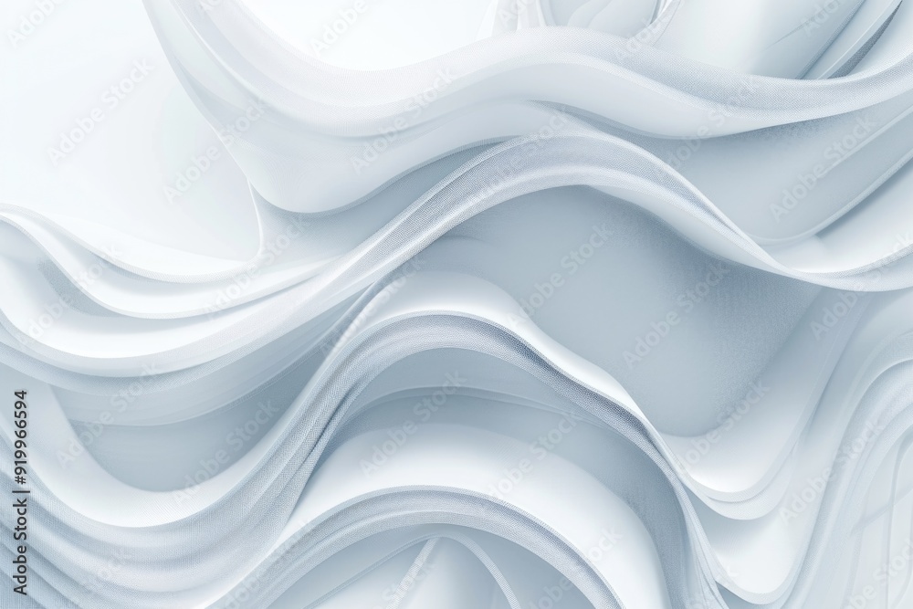 Poster A white abstract background featuring wavy lines, great for use in design and art projects
