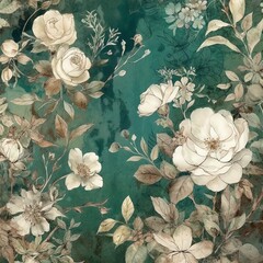 Greens old paper, vintage digital paper