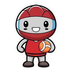  KAWAII style illustration of A zirap holding a volleyball ball