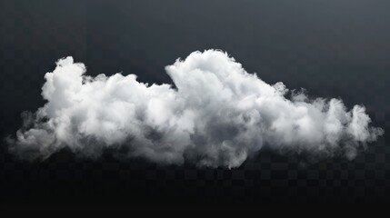 A cloud of white smoke on a dark background