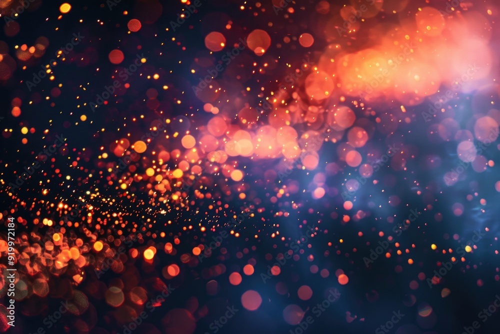 Poster a blurred image of city lights at night, ideal for use in backgrounds or as a creative element