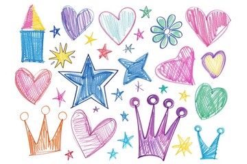 Obraz premium A decorative crown featuring stars and hearts, perfect for illustration or design use