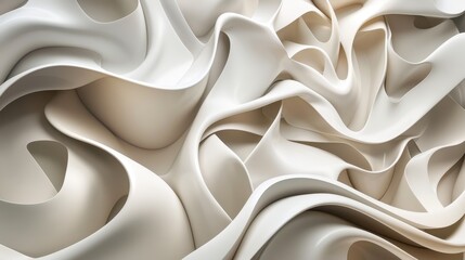 Fototapeta premium Abstract White 3D Curves Background
