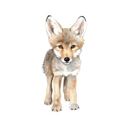Fototapeta premium Cute watercolor fox illustration, woodland animals clipart
