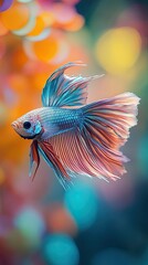 Fototapeta premium Betta Fish isolated on colorful background