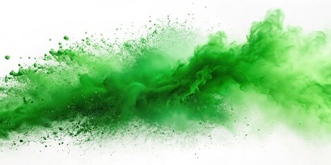 Abstract green powder splattered background, freeze motion of exploding green dust, powder, splat, background, abstract, freeze