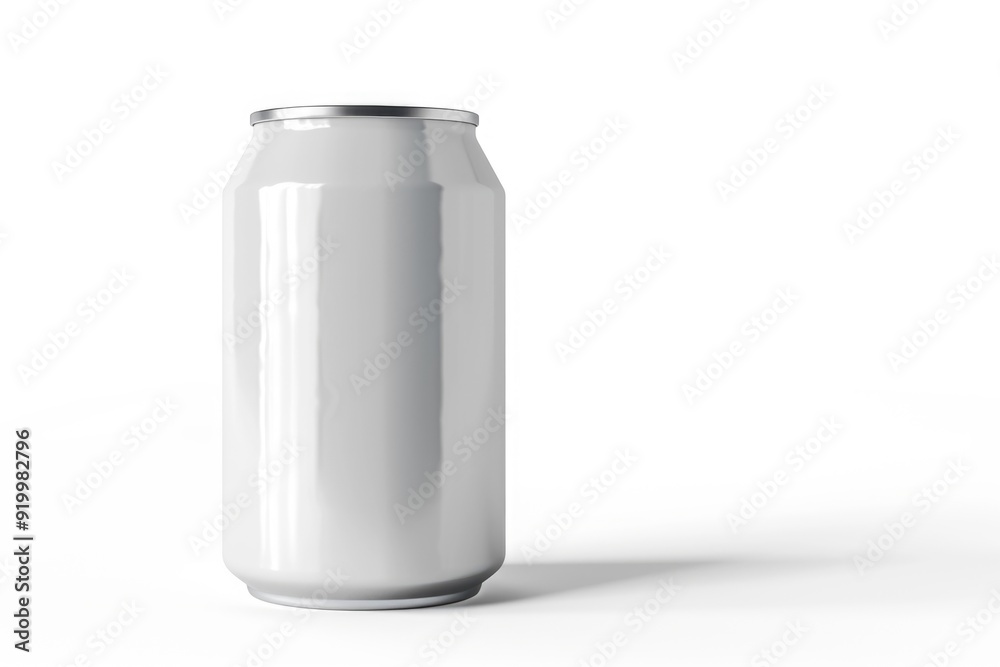 Poster a single can of soda sits on a white background, ready for use