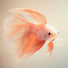 Fototapeta premium Betta Fish isolated on paper background