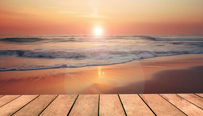 View of seascape with sunset suitable for wallpaper background.