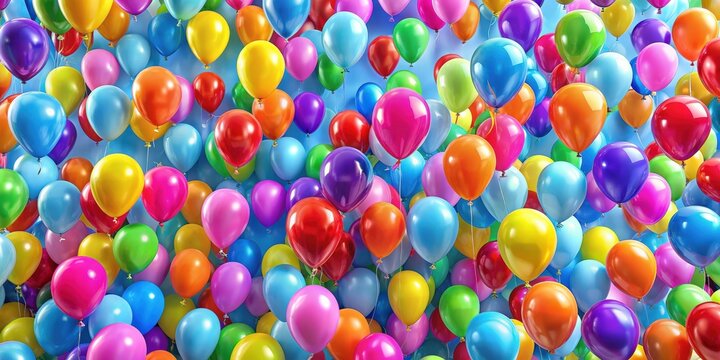 Colorful seamless pattern with flying party balloons on background, balloons, celebration, festive, colorful, vibrant