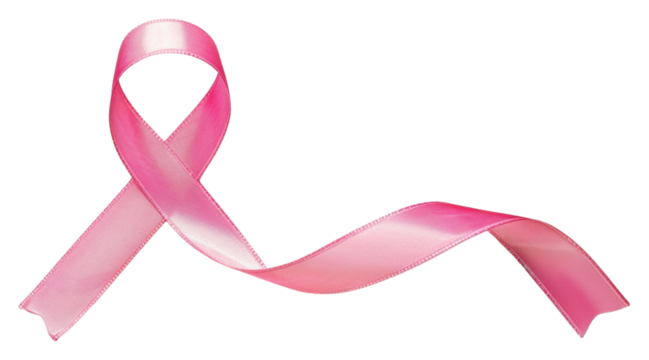PNG Pink ribbon symbolizing breast cancer awareness.
