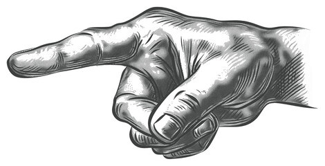 PNG Detailed hand pointing illustration