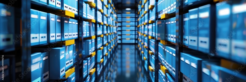 Poster streamlined file management via documentation systems and automated processes in business technology