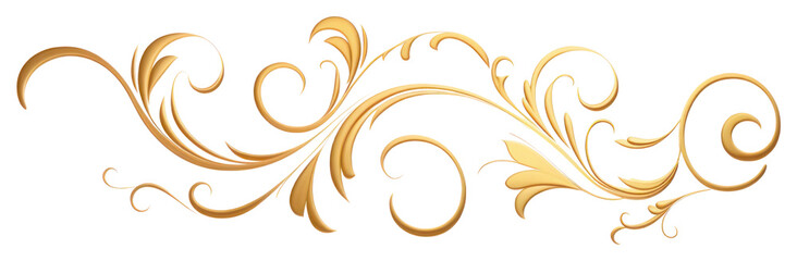 PNG Elegant golden ornamental flourish design