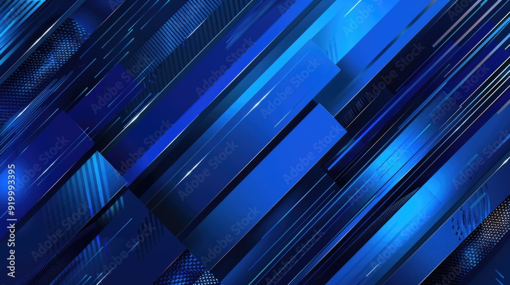 Aufkleber Abstract design featuring a blue background with numerous lines, great for use in graphic designs and visual representations