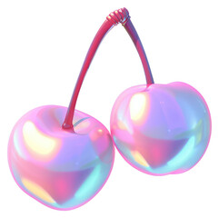 Obraz premium PNG Graphic of single 3d cherry icon produce fruit plant.