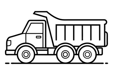 Minimalist Line Drawing of a Dump Truck Vector Art Illustration for Clean Design