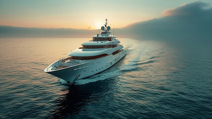 Big yacht in the open sea.generative ai