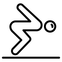 squat man icon vector 