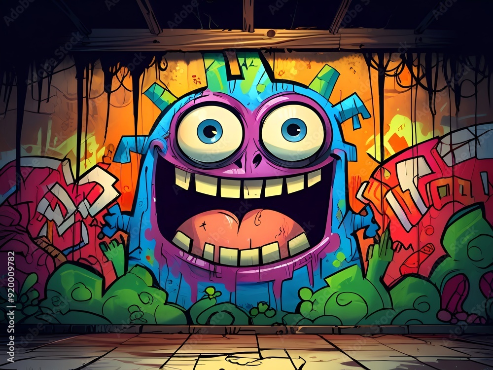 Sticker Graffiti Monster Wall Art