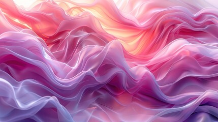 Obraz premium Abstract Pink and Purple Fabric Waves. Generate AI image