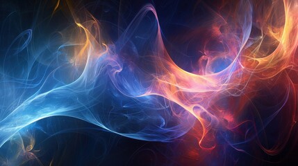 Abstract Artwork of Vibrant Swirling Colors