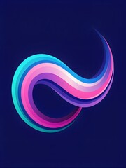 Flowing waves of iridescent neon colors pinks, blues, and purples cascading across the background