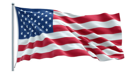Fototapeta premium American flag waving on transparent background