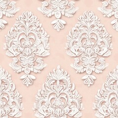 Fototapeta premium Elegant Damask Pattern Wallpaper, Seamless Pattern