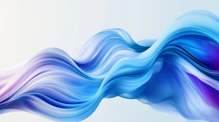 Abstract colorful wavy background in bright blue on white backdrop. 