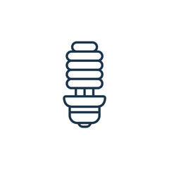 Energy-saving light bulb icon. Simple line art of energy-saving light bulb on white background.