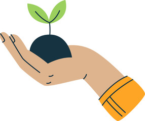 Hand With Sprout Ecology Sticker