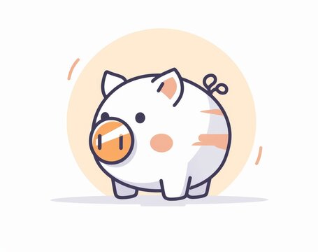 recommend clip art: One line drawing of piggy saving money. Modern illustration of a piggy bank with dollar coins. Business and economic concept. Available in all sizes.