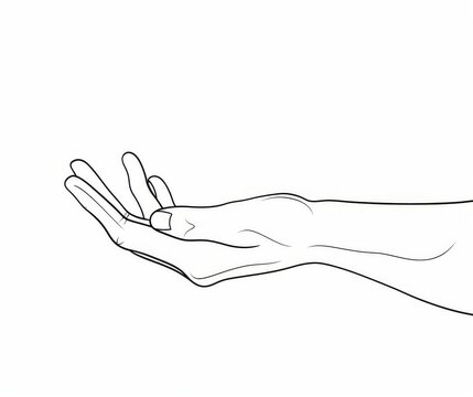 recommend clip art: Hand palm up one line drawing. Hand palm up single line art modern illustration. Editable stroke.