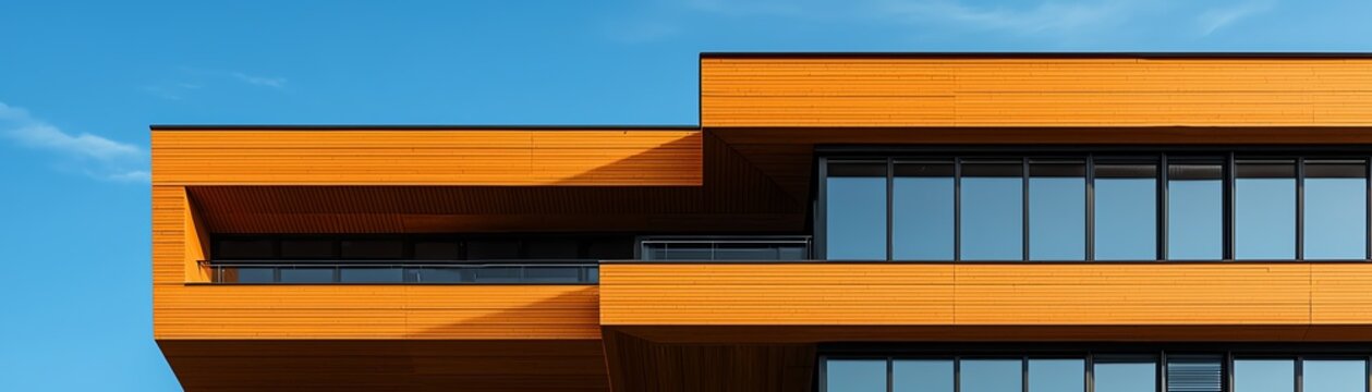 Detailed view of a commercial building design with modular components