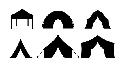 Vector tent black canvas icon marquee party event silhouette tent icon © kolonko