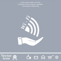 Vector icon of white color on a gray background