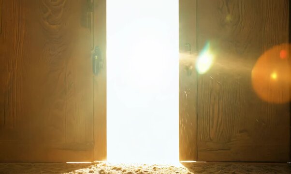 Close-up of a Door Opening to New Beginnings