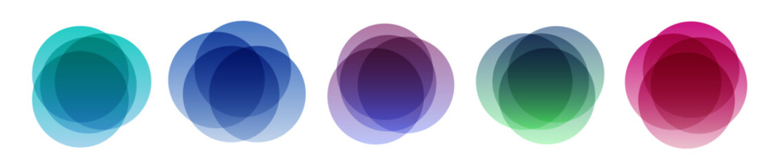 Colorful overlapping circles pattern. Abstract design with vibrant overlapping circles on white background.