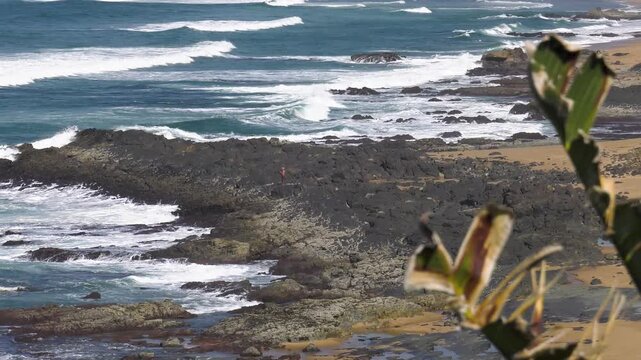 waterfront of Ballito bay, travel destinations, Willard beach , Durban area, South Africa, mountain range