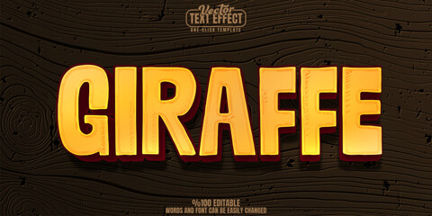 Giraffe editable text effect, customizable africa and wildlife 3d font style © LetsSmile