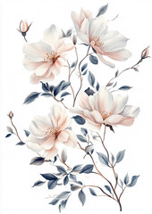 Floral Illustrations Isolated on a White Background